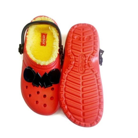 CROCS Classic Disney Mickey Mouse Lined Clog Lightweight Slip On Shoes Size J4 - Picture 8 of 9
